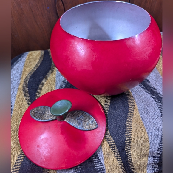 Vintage Red Apple Cannister, Cookie Jar - Picture 2 of 7